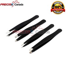 4 Piece Professional Stainless Steel Eyebrow Tweezers Set Hair Slant Tip Tool
