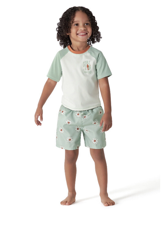 Modern Moments by Gerber Baby&Toddler Boys Short Sleeve Rash Guard&Swim Set  18M