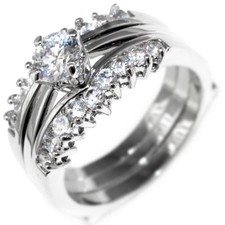1.30CTW BRILLIANT STONE - ENGAGEMENT - WEDDING RING SET 2 rings 5,6,7,8,9,10