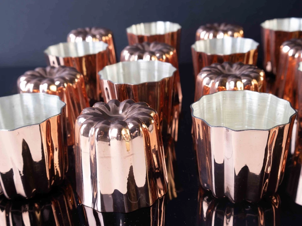 Copper Canele Set Of 12, French Copper Canele Mold, Wholesale Cupcake, Gift - Image 3 of 4