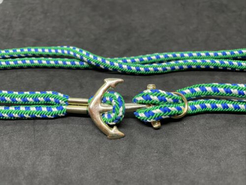 Vtg Rope Twist Nautical Green Blue Gold Stretch Belt Costume Ocean Beach Theme - Picture 1 of 8