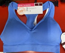 Wonder Nation Girls Size Small Bralette One Blue And One White Set Of 2