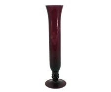 Inarco Amathyst BUD VASE Deep Purp Etched Grapes Leaves for One Stem