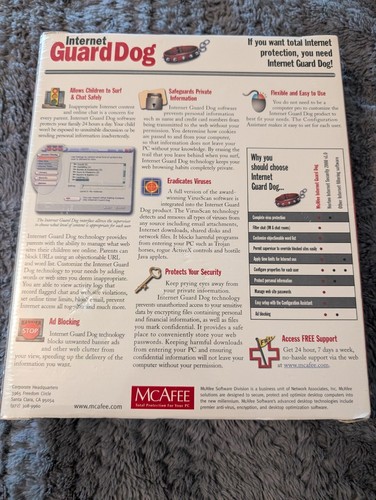 McAfee Internet Guard Dog Windows ME Safeguards Protects Eradicates Viruses NIB - Picture 2 of 3