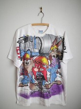 Vintage 1994 Looney Tunes AOP Taz Single Stitch Made In USA Warner T Shirt EUC