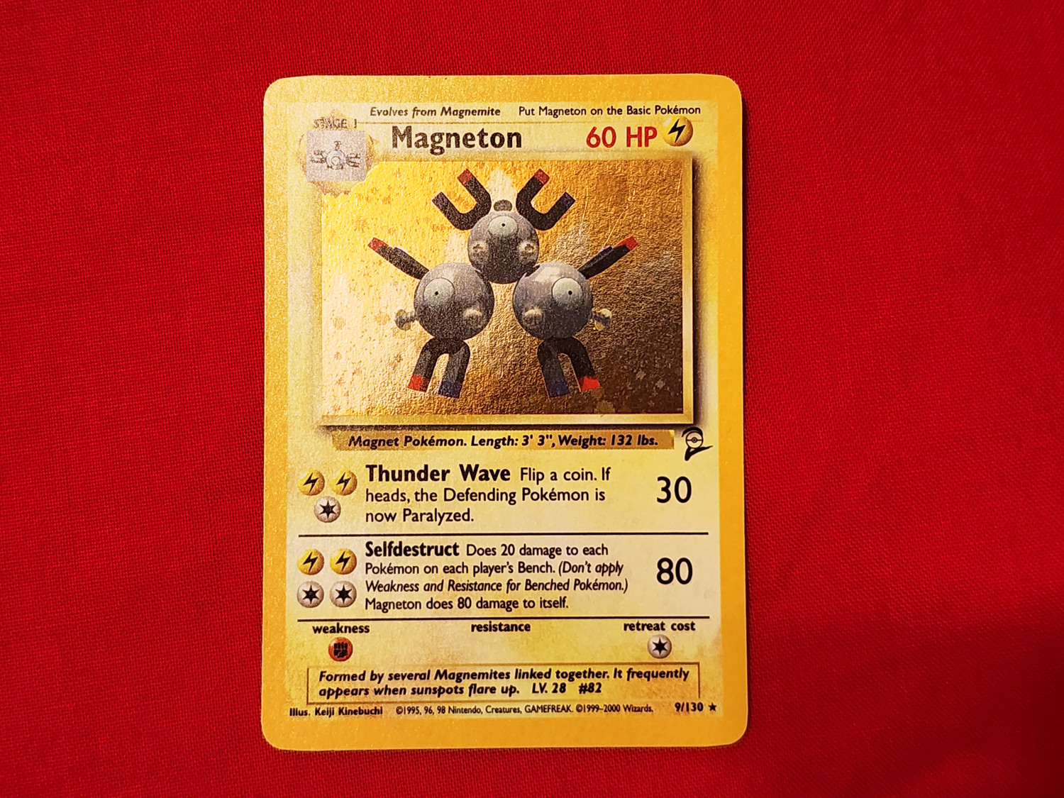 Magneton Holo Near Mint Pokemon TCG Base Set 2 Rare 9/130