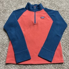 Patagonia Quarter Zip Fleece Youth Boys Small Lightweight Blue Red Sweater