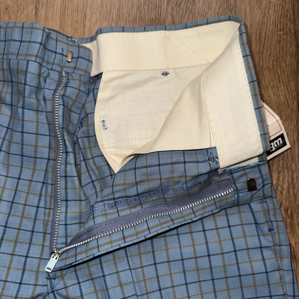 Pantalones Cortos Campus De Colección Años 60 Para Hombres 29 Pantalones MCM Mod Atómico Cuadros Hechos en EE. UU. Sin Stock Nuevo de Lote Antiguo Foto 4 de 4