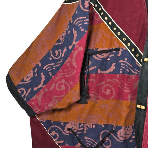 Chaqueta Kimono Vintage Kisura Designs Para Mujer OSFM Púrpura Batik India Plumero Años 90 - Imagen 2 de 16