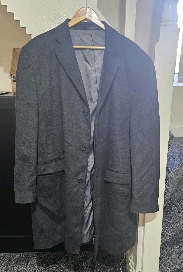 ALTRA Cappotto Slaters uomo 3xl grigio antracite lana cashmere 44 pollici 27 giacca grande alto