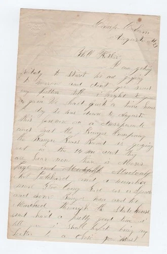 CIVIL WAR NAVY LETTER - Sailor from Bradley, MA - USS Cambridge Blockade Ship !