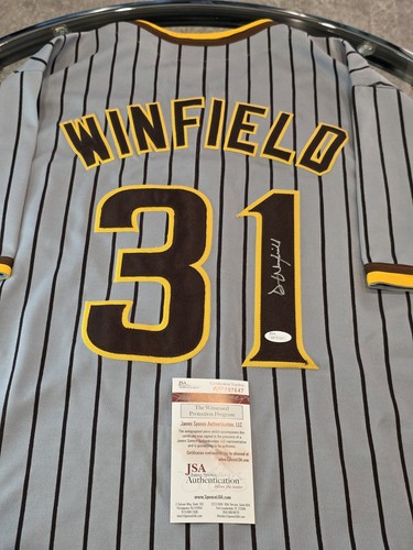 Dave Winfield Autographed/Signed Jersey JSA COA Grey Custom Jersey