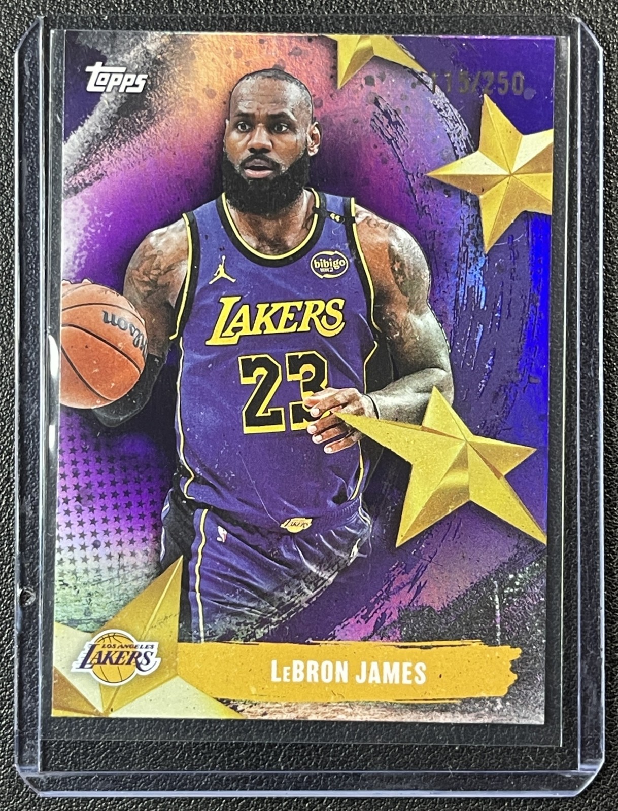 LEBRON JAMES 2025-26 TOPPS #SA-6 STARS OF THE NBA PURPLE RAINBOW 115/250 LAKERS