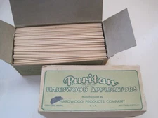 Vtg Puritan Hardwood 6” Applicators USA 1 Full & 1 Partial Box Round Wood Sticks