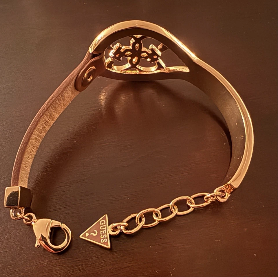 GUESS Armband Damen Leder Braun Armreif Top Zustand - Bild 2 von 4