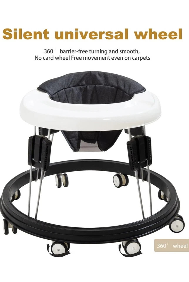 Andador de Bebé Plegable con 9 Alturas Ajustables, Andadores de Bebé y Activit Foto 2 de 4