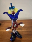 Vintage Murano Style Hand Blown Art Glass Clown Figurine 9”