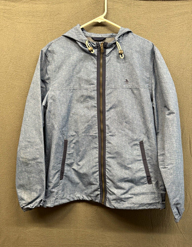 Original Penguin Men's Hooded Full Zip Windbreaker Jacket Blue Regular Fit L