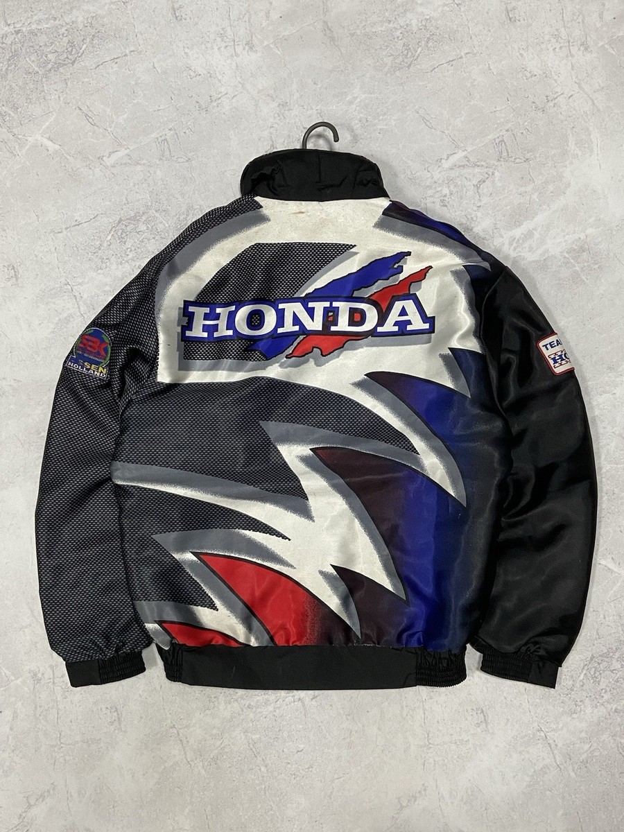 Honda Racing Team Big Logo Zip Jacket Vintage Print | eBay