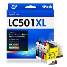 4pk LC501XL Ink Cartridges for Brother MFC-J1260DW MFC-J1360DW J1410DW LC501 XL