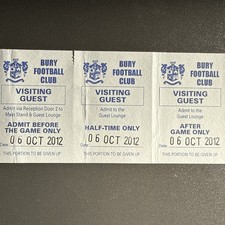 Bury v Swindon Town(League 1 2012/13) 6/10/2012 Ticket  to Guest Lounge RARE