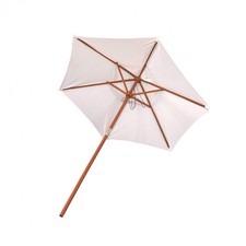 2.1m Wooden Garden Parasol Outdoor Patio Umbrella Canopy - Black, White