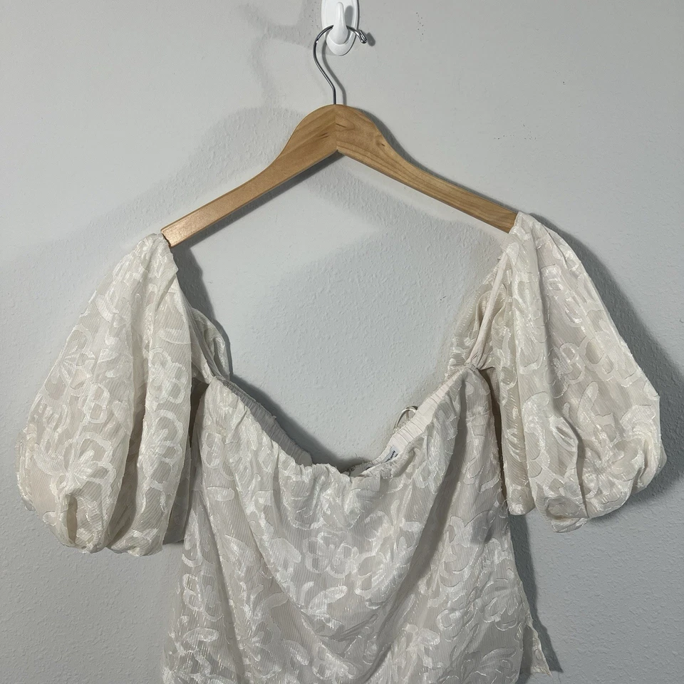 Blusa Delicada Hooligan Y2K Mujer Hombro Descubierto Marfil Hada Victoriana Mediana Foto 3 de 4