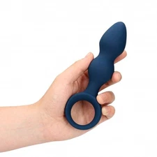 Smooth silicone anal plug dildo with ultra soft touch ball ring xxl big