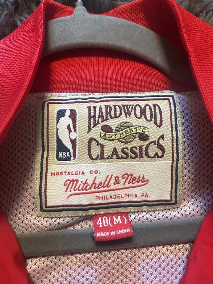 Chicago Bulls Mens Sz M Warm Up Jacket Mitchell & Ness Authentic NBA 1992-93 Red - Image 3 of 4