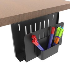 Desk Side Storage Organizer, Steel Under Desk Laptop Mount, Depth Adjustable ...