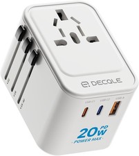 Universal Travel Adapter, International Travel Plug Adapter with 2 USB-C PD 20W 