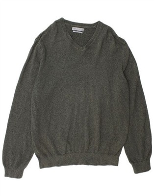 Marks & Spencer Herren V-Neck Pullover Pulli XL Grün Baumwolle MJ10