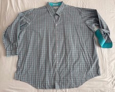 Paul Fredrick Flip LS Dress Shirt 22-37 Plaid Two Ply Cotton Pinpoint Non-Iron
