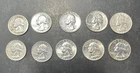Lot of 10 Washington 90% Silver Quarters Collector Coins Appear to be AU Loc#L1D