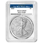 2025 $1 1-oz American Silver Eagle PCGS MS69 West Point Label