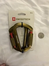 Swiss Tech 30KN Climbing Carabiners, 2 pack, Auto Locking, Lightweight, 7075 Alu