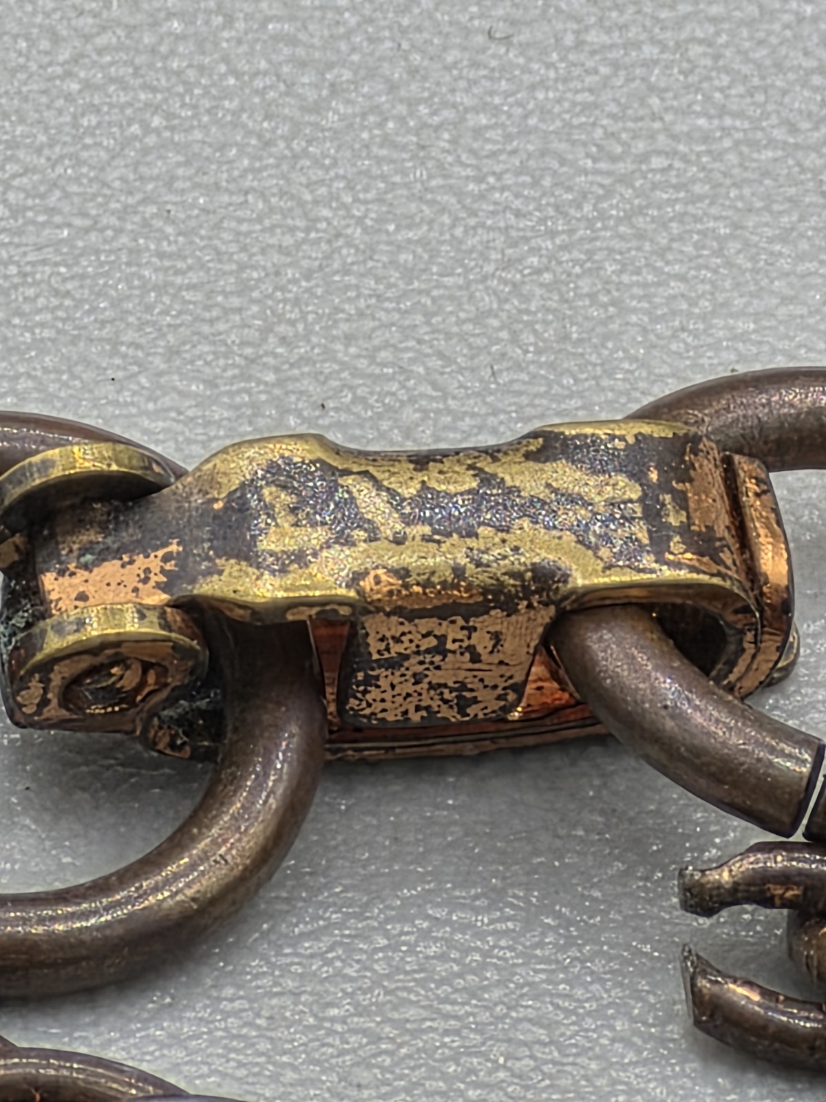 Vintage Signed Solid Copper Sun Disc Pendant Neck… - image 6