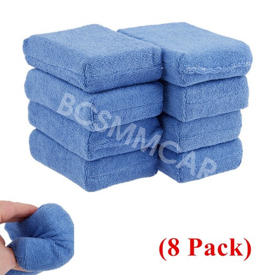 #ad Car Microfiber Foam Sponge Polish Wax Applicator Detailing Cleaning Pad Blue $14.17