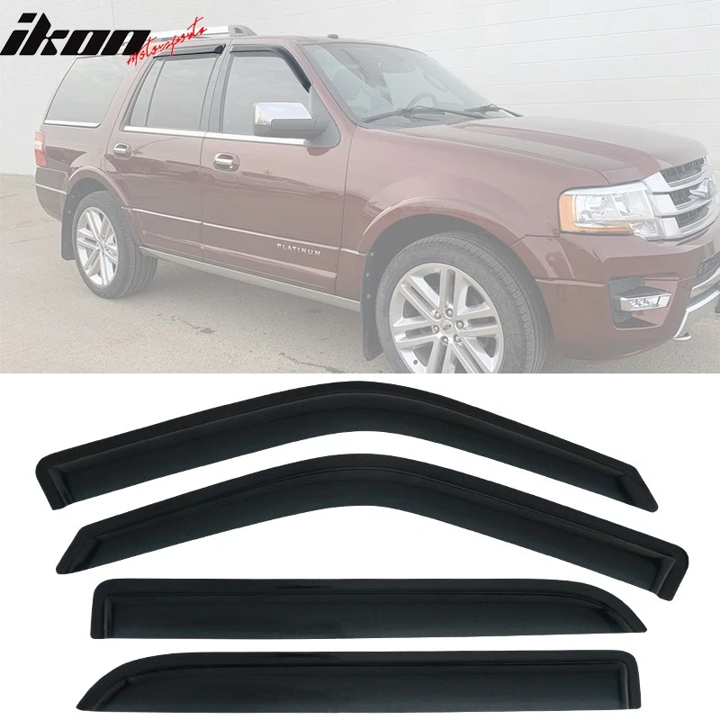 Fits 97-17 Ford Expedition & 98-17 Lincoln Navigator 4PCS Window Visors Tape-On