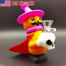 US 6.1" Silicone Water Pipe Pumpkin Wizard Hookah Smoking Bong Hand Pipe + Bowl