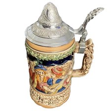 Wind Up Musical Beer Stein Tankard Pewter Lid Beer Mug Toyo Japan Vintage Rare