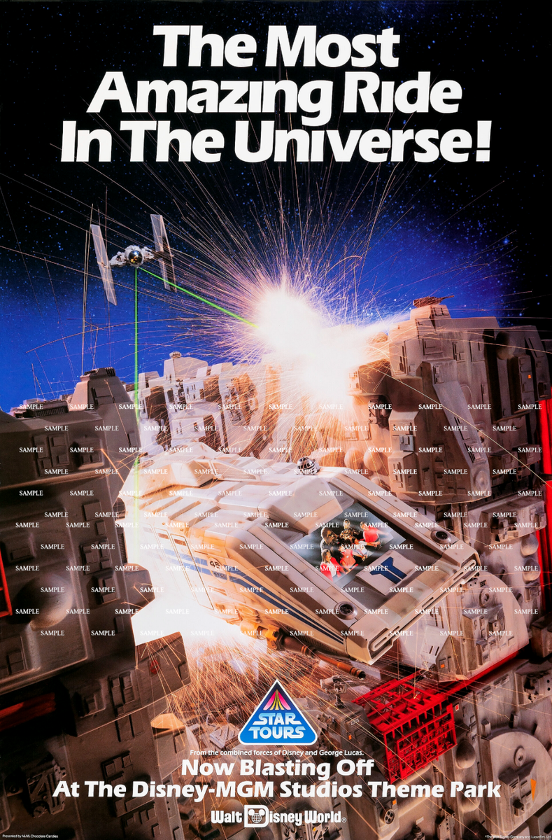 Disney 1987 Star Tours 11x17 Poster George Lucas Captain Rex | eBay