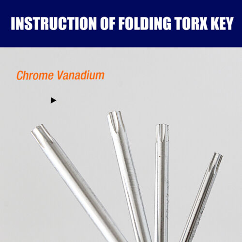 10 PC Tamper Proof Star Key Set Folding Locking Torx security screwdriver T6-T30 - Picture 3 of 8