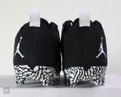 Nike Air Jordan Alpha Menace 3 Pro Black White Elephant Men' 15 Football Cleats - Picture 10 of 13