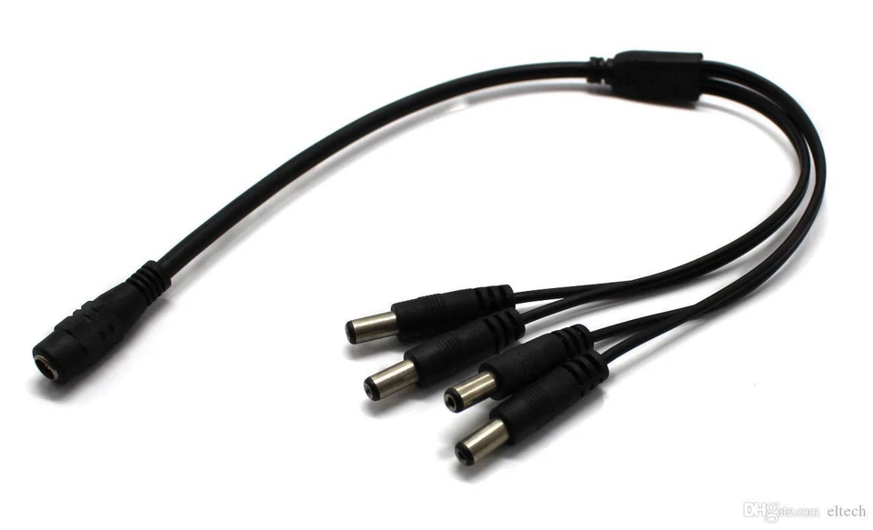 10 Pack - 4 Way Channel DC Power Splitter Adapter Cable for CCTV Security Camera - Image 2 of 4