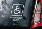 2x Disabled Blue Badge Holder, Car Sticker, Window Sign Warning Notice -V01