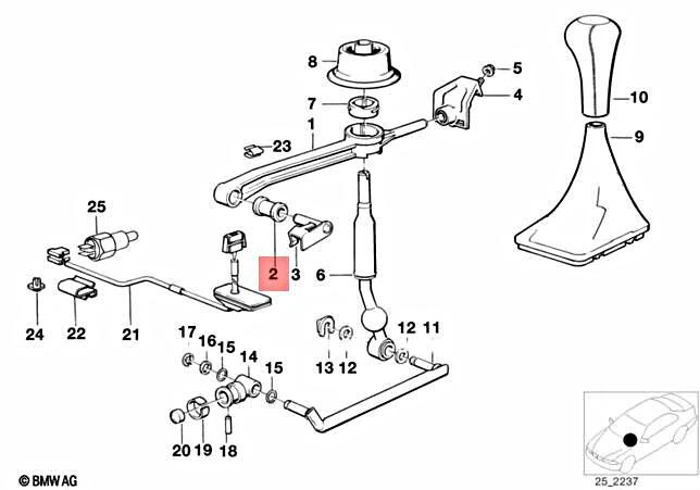 Genuine BMW E31 E32 E34 E36 E38 E39 E46 Shift Knob With Trunk OEM 25117507695 Foto 2 de 3