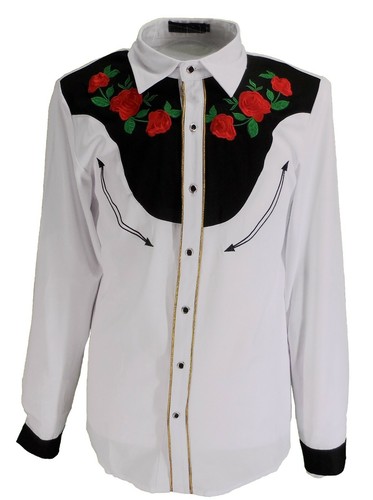 Mazeys Mens White Western Cowboy Rose 