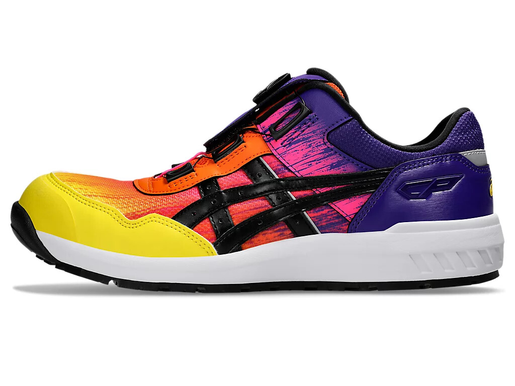 ASICSのWINJOB CP209 BOA ASICS Winjob CP209 BOA WIDE Black Orange Safety Shoes