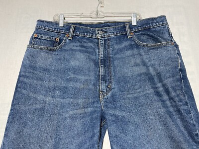 Levis 550 Relaxed Fit Jeans Mens 42x30 Blue Dark Wash Denim Zipper